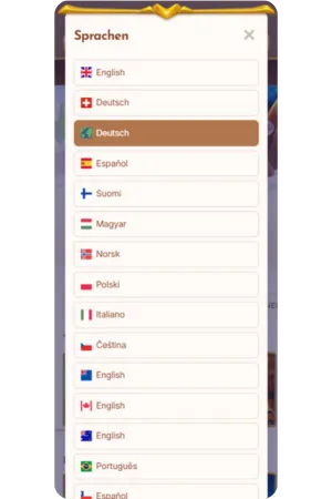 Bethall Casino Sprachauswahl