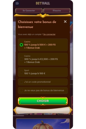 Inscription Bethall Casino