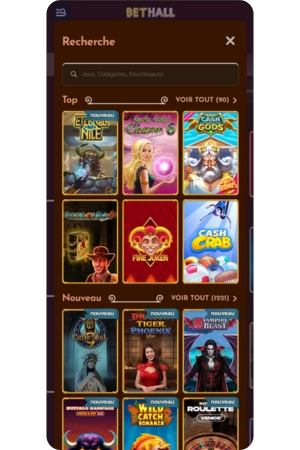 Recherche de jeux Bethall Casino