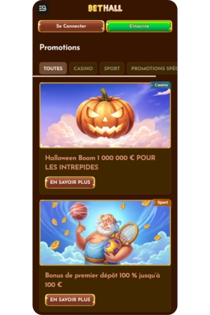 Page bonus Bethall Casino