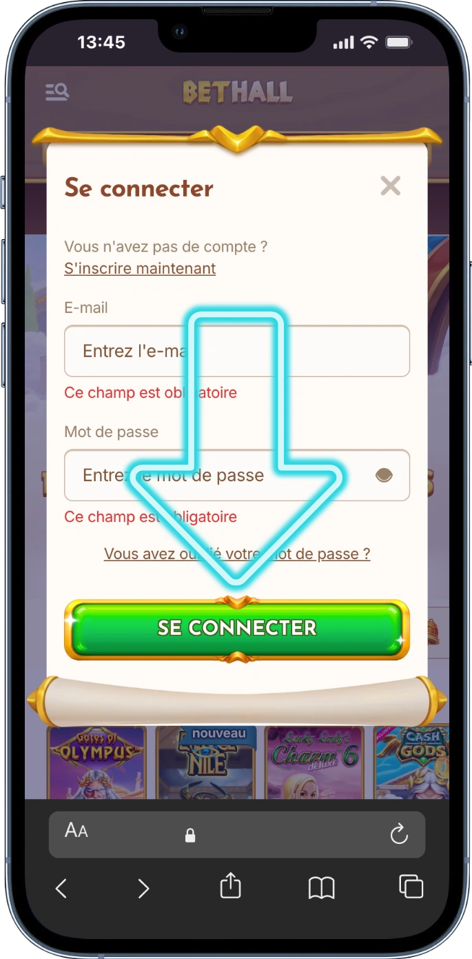 Validation de la connexion bethall casino onlnie