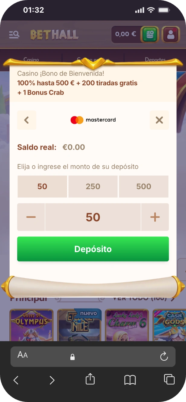 Pago con Mastercard en bethall