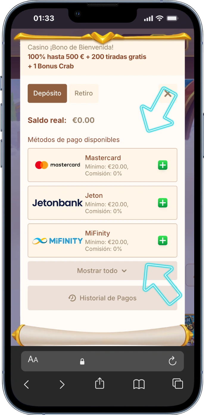 Métodos de pago bethall casino en línea