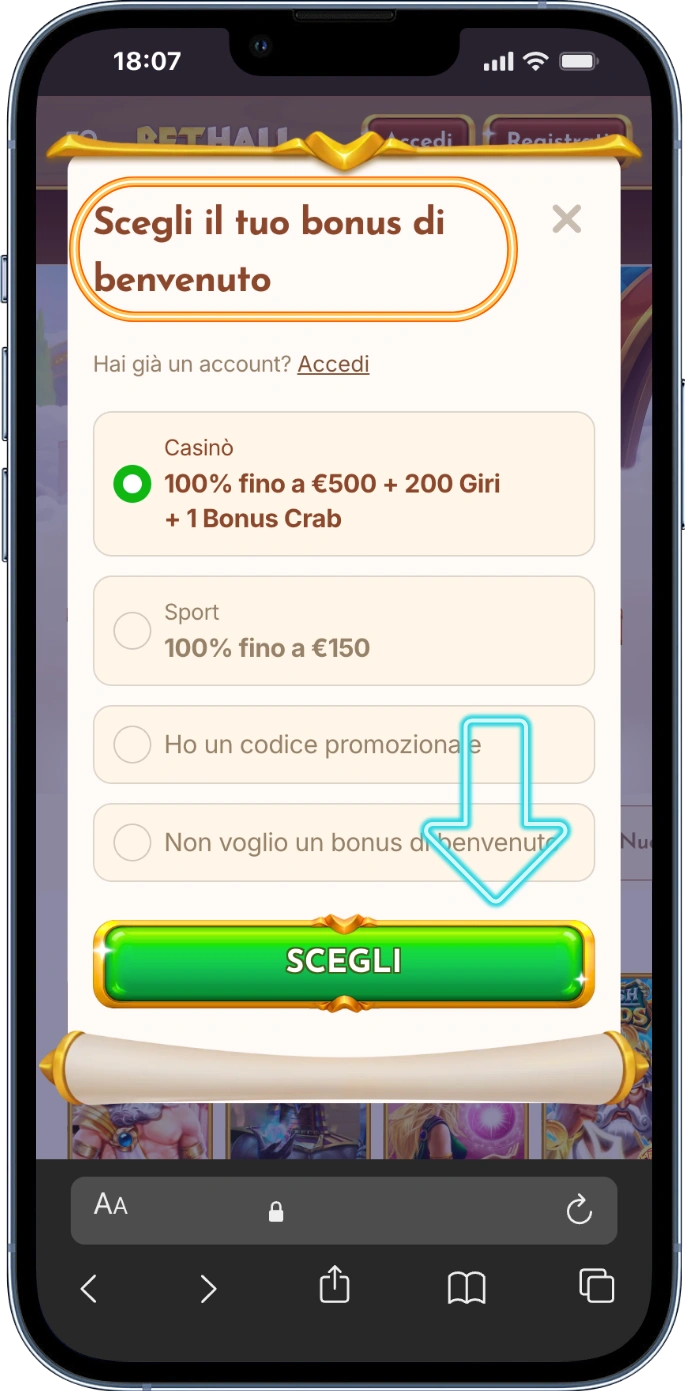 Casino Bethall selezione bonus benvenuto