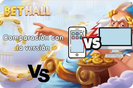 Funciones móviles de la BetHall App comparadas con la versión de escritorio